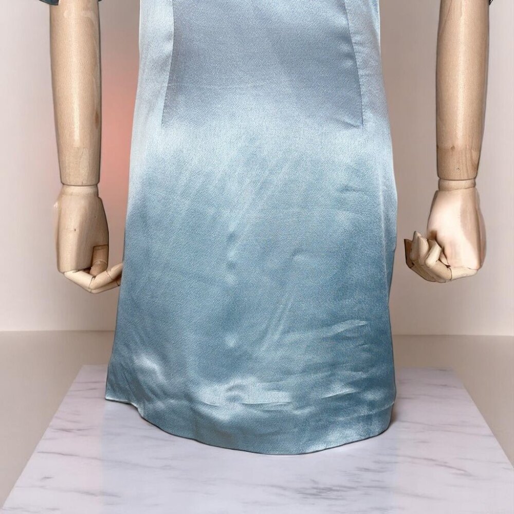 NWT Elliatt Satin Ruched Julianne Dress in Stoneblue - Picture 6 of 10